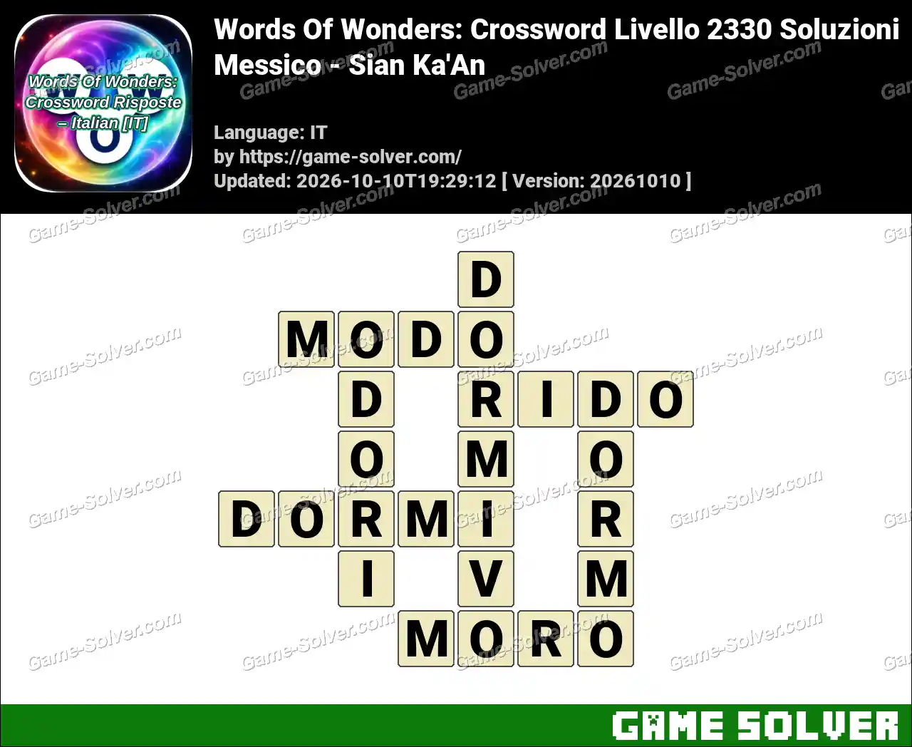 Words Of Wonders: Crossword Livello 2330 Soluzioni – Messico – Sian Ka’An
